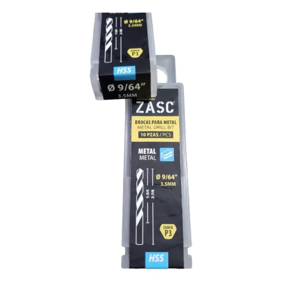 Mecha Broca Para Metal 9/64 3.5mm 5 Unidades Marca Zasc