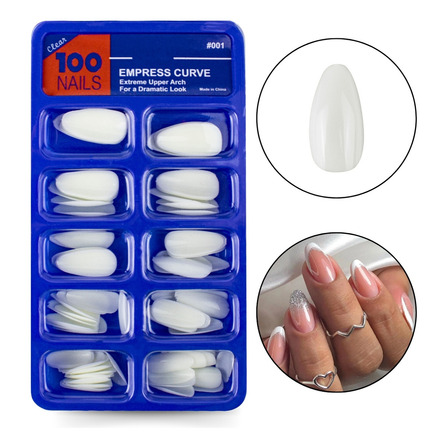 100 Unhas Postiças Almond Curta Branca Natural Lisa Manicure 100 Unhas Postiças Almond Curta Branca Natural Lisa Manicure