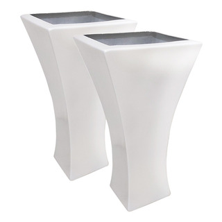 Pck2 Maceta De Fibra De Vidrio Frances Grande Blanco Plus Pck2 Maceta De Fibra De Vidrio Frances Grande Blanco Plus