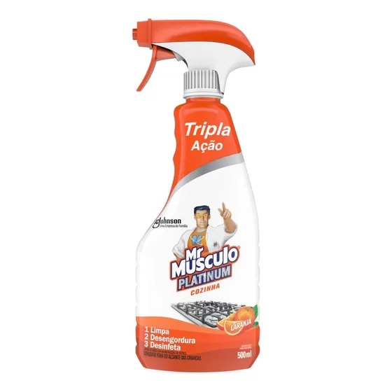 Limpador Multiuso Para Cozinha Laranja Mr Músculo Platinum 500ml