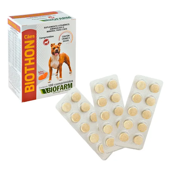 Biothon Suplemento Vitaminico Cães-3 Cartelas-30 Comprimidos