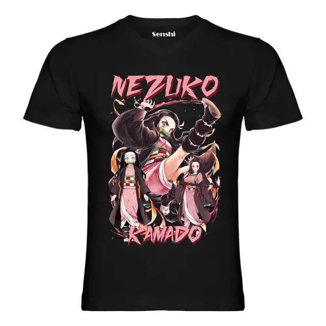 Polera Nezuko Kimetsu No Yaiba Anime Estampado Dtf Cod 001