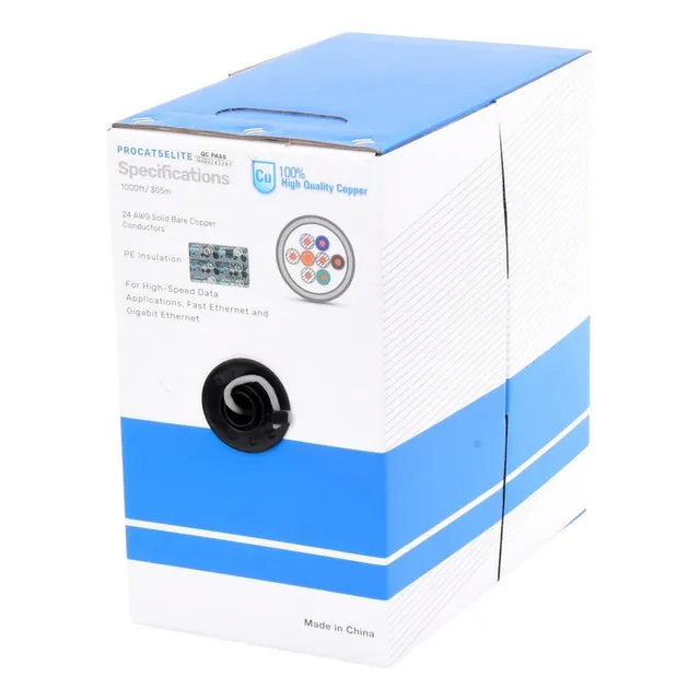 Bobina 305m Cat5e 24 Awg Gris Cctv Datos 100%cobre 