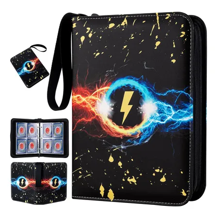 Porta 400 Cards Pokémon Capa Dura Álbum Fichário Com Zíper