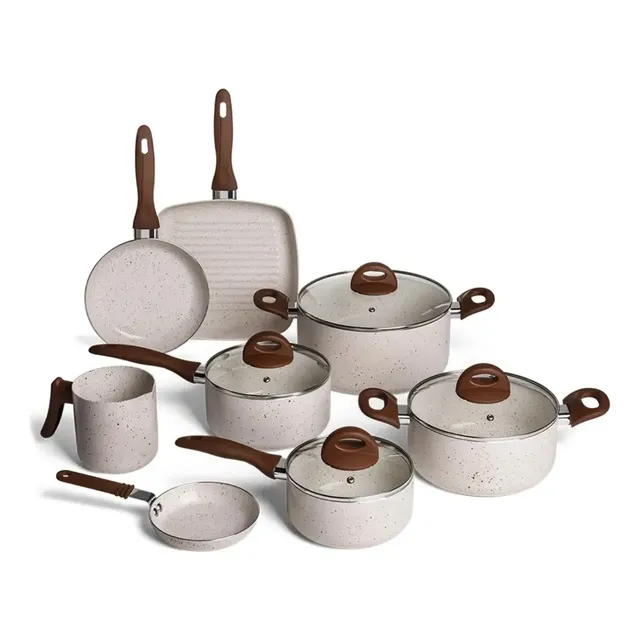 Conj De Panelas 8 Peças Ceramic Life Smart Plus Vanilla - Brinox Baunilha