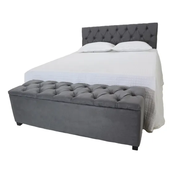 Cabeceira Estofada Para Cama Casal 140x50cm E Baú New 140cm