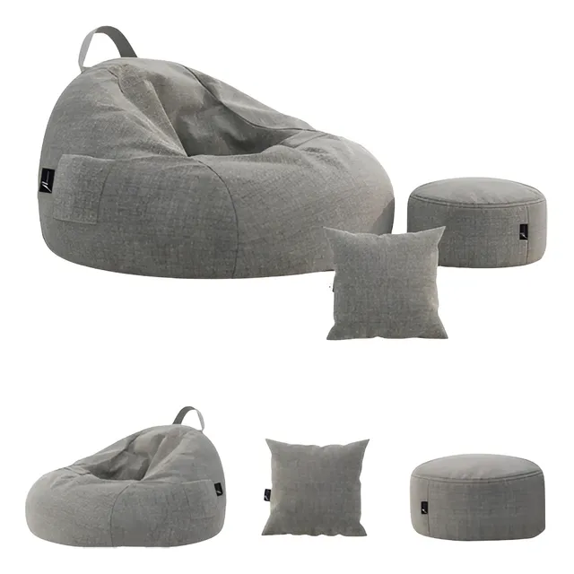 Puff Silla Diseño Gota + Reposapies + Cojin Tamaño Adulto M