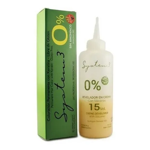 Tintura + Activador System 3 0% Sin Amoniaco - Sin Tacc Tono 6.1 rubio oscuro ceniza