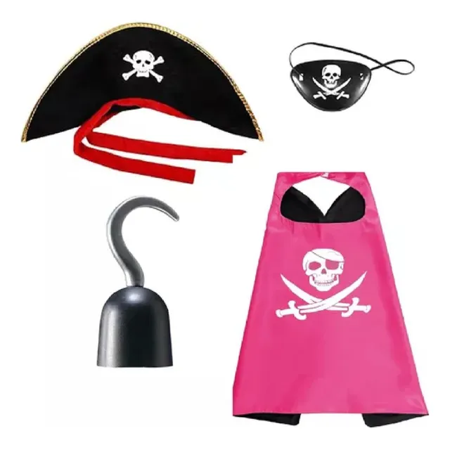 Disfraz De Pirata 4 Accesorios Conjunto Para Niños