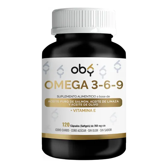 Oby Omega 3 6 9 + Vitamina E + EPA y DHA. 120 Capsulas Sin sabor y sin olor