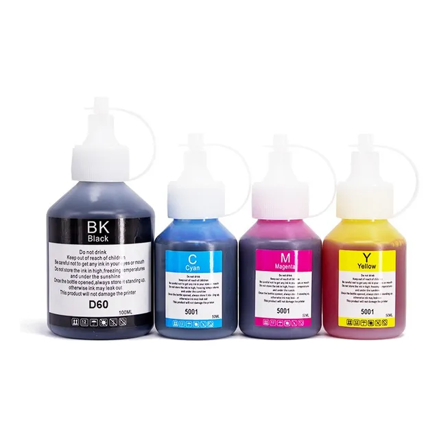 Compatibles Para Tinta Brother D60bk Bt5001 Kit 4 Botellas