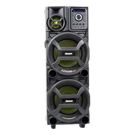 Caixa de Som Amplificada Amvox ACA 2201 Pesadão Black 2200W Woofer 12" Bivolt