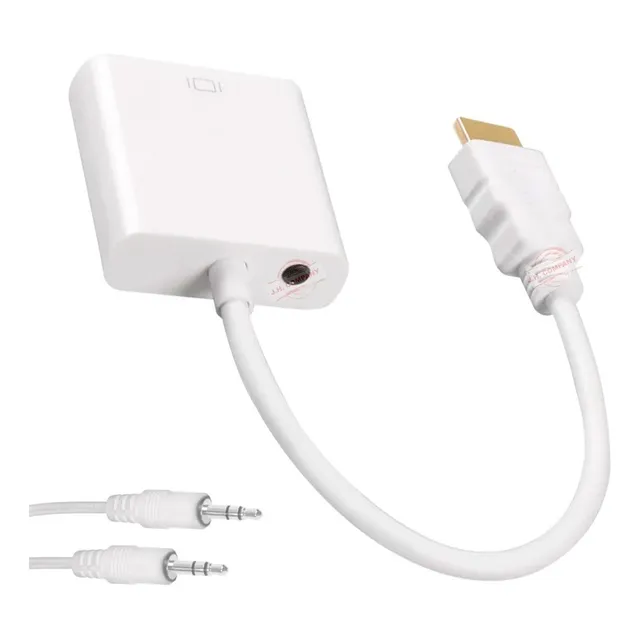 Cable Adaptador Convertidor Hd A Vga Pantalla Lcd + 3.5 Mm