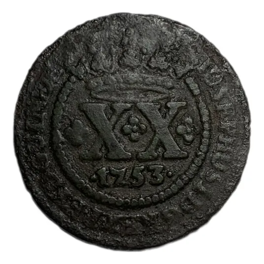 Moeda De Cobre Xx Reis 1753 - Frete Grátis