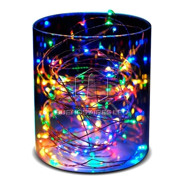 Alambre Luces Led 3 Metros Colores Cable Hilo Tira Exterior Pilas Navidad Luces Multicolor