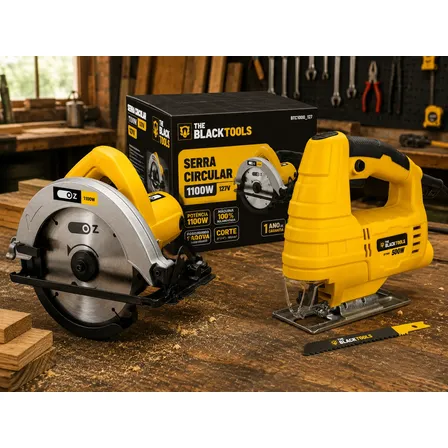 Serra Circular 1100w Profissional C/ Serra Tico Tico 500w Amarelo/preto 127v