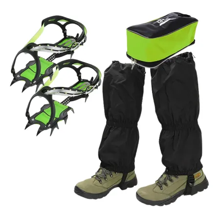 Crampones Hielo 14 Punta Polaina Impermeable Trekking Nieve