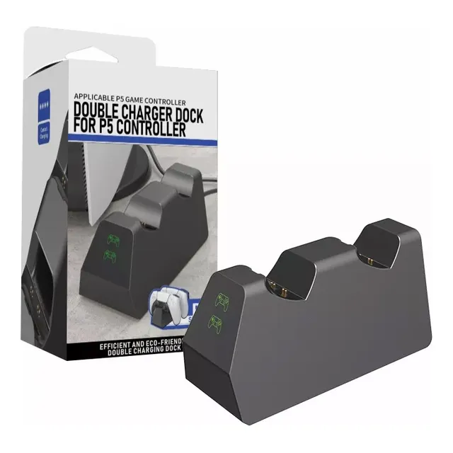 Base Doble Carga Por Puerto Inf Para Joystick Ps5 + Cargador