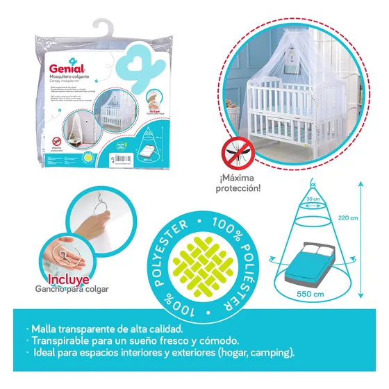 Mosquitero Colgante Bebe Cuna Cama Corral Marca Genial