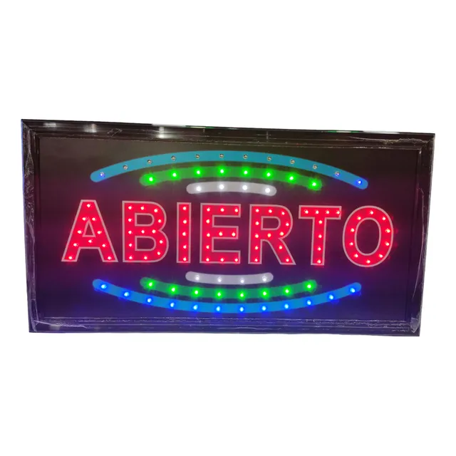 Avisos Letreros Fijos Led Abierto Somos Tienda Física 