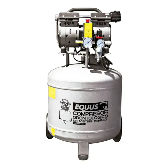 Compresor Odontológico Equus 50 Litros Sin Aceite 2,5 Hp
