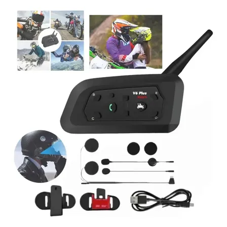 Comunicador V6 Plus Bluetooth 5.2 - 1 Unid. 1500m 25h Bateri