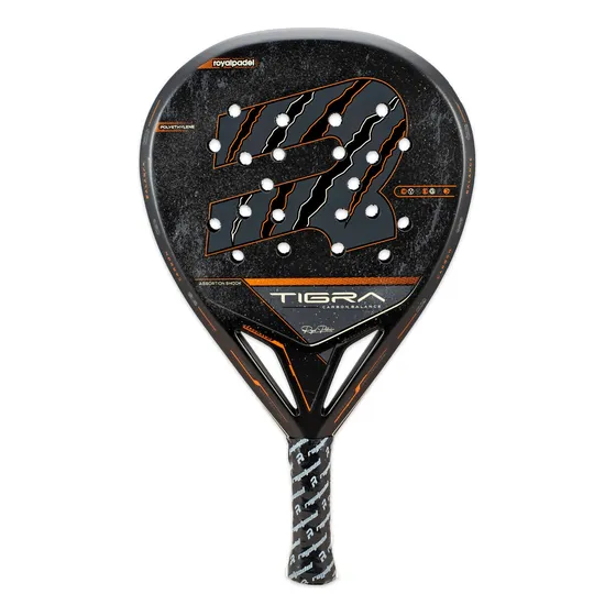 Paleta Royal Padel Tigra 2025 Carbon Balance Rugosa Negro/naranja
