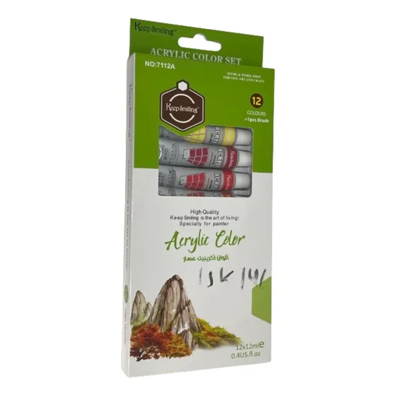 Set De Temperas Acrilicas Para Pintar De 12 Colores De 12 Ml