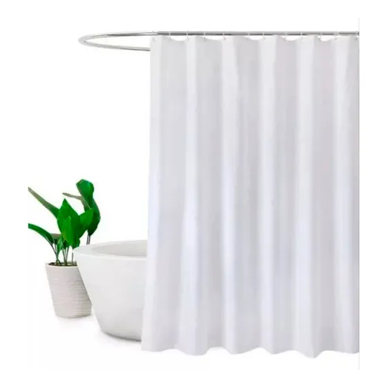 Protector Cortina De Baño Cabezal Reforzado, Antihongo 180x180 Color Blanco