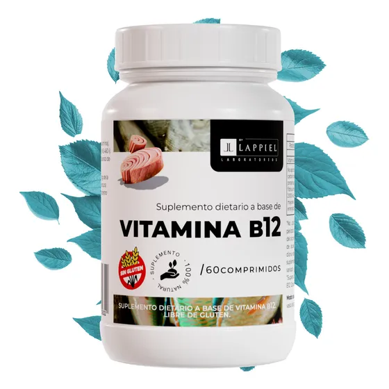 Vitamina B12 Pura Comprimidos Pastillas - 2 Meses - Combatí La Fatiga Y La Anemia! - Lappiel Sin Sabor