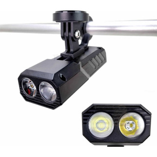 Farol Bike 2 Led T6 Bifocal 1600 Lumens Suporte Garmin Gopro Farol Bike 2 Led T6 Bifocal 1600 Lumens Suporte Garmin Gopro