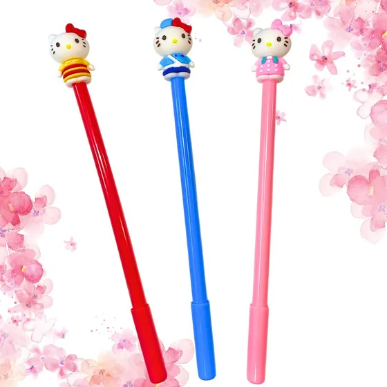 Lapiceras Personajes X 12 Unidades Surtidos Colores Tinta Azul Exterior Hello Kitty