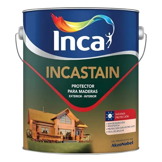 Pintura Protector De Madera Inca Incastain 4 Litros Acabado Satinado Color Cedro