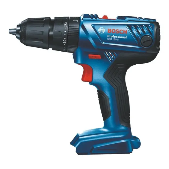 Taladro percutor atornillador inalámbrico de 13mm Bosch GSB 180-LI 18V + 2 baterías de 2Ah + accesorio con maletín de transporte 220V