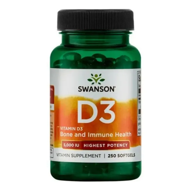 Vitamina D3 5000ui Potencia Max 250 Softgels Swanson