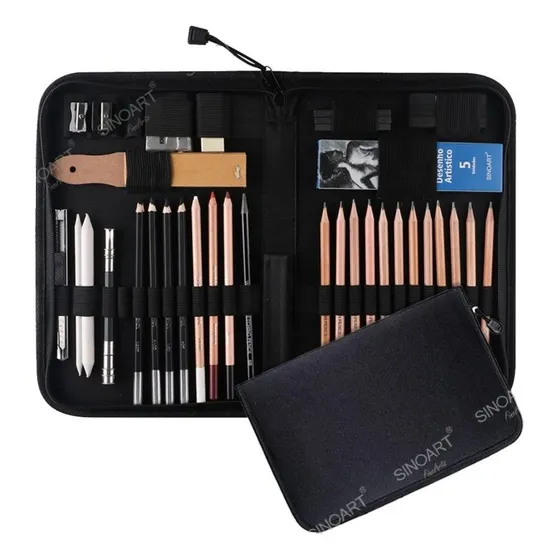 Set Sinoart De Lapices Boceto Grafito Carbonilla 42 Pcs 