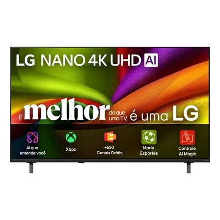 Smart TV 4K 85" LG NANO UHD AI NU855 2026 Processador α7 Ger9 HDR10 Xbox Bluetooth Wi-Fi AI Search Google Gemini webOS 26 - 85NU855BPSA