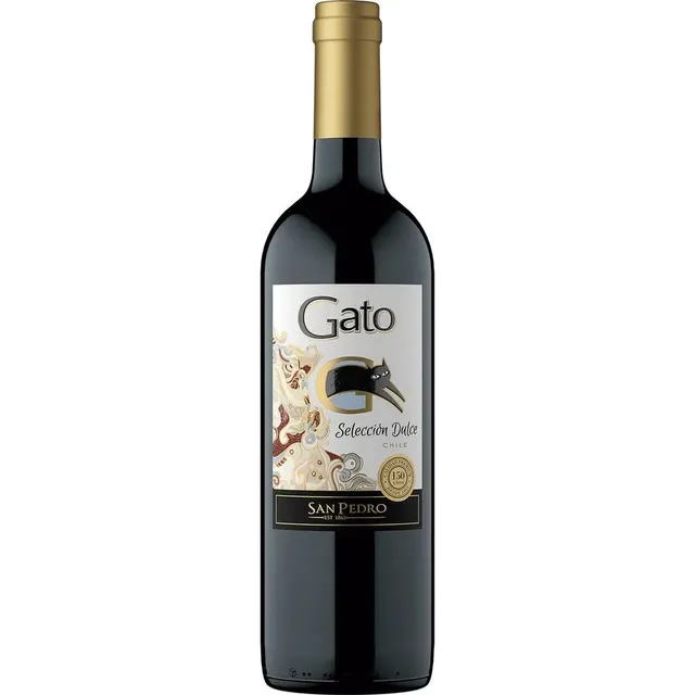 Vino Tinto Chileno Gato Selección Dulce  750 Cc