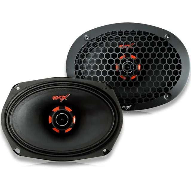 Par Medios Rangos + Driver Evox Evx69cx 6x9 PLG 1200w 2 Vias