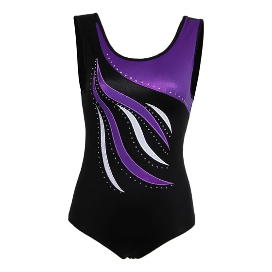 Maillot De Gimnasia Artística Leotardo 9-10 Años Púrpura