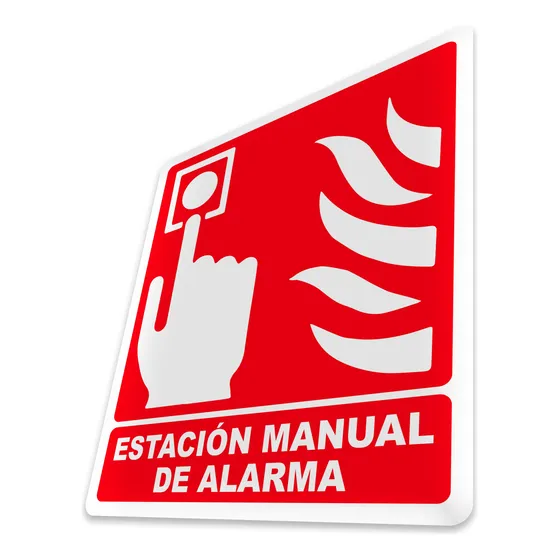 Letrero Estación Manual De Alarma Anti Fuego.