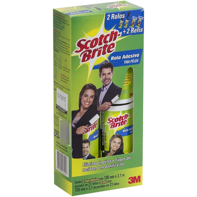 2 Rolo Adesivo Tira Pelo Scotchbrite 3m Roupa Sofa + 2 Refil 2 Rolo Adesivo Tira Pelo Scotchbrite 3m Roupa Sofa + 2 Refil