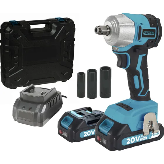 Llave De Impacto Brushless Inalambrica 20v 350nm Tubo Orebro Color Azul claro
