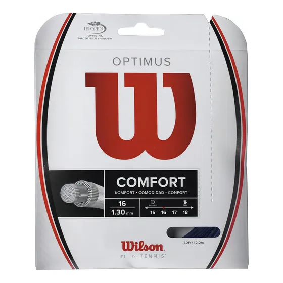 Wilson Optimus Cuerda Para Raqueta De Tenis, Rojo, 16-gauge