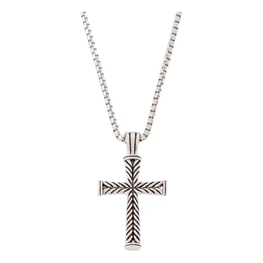 Collar Cadena Gruesa Con Dije Cruz En Acero Quirúrgico