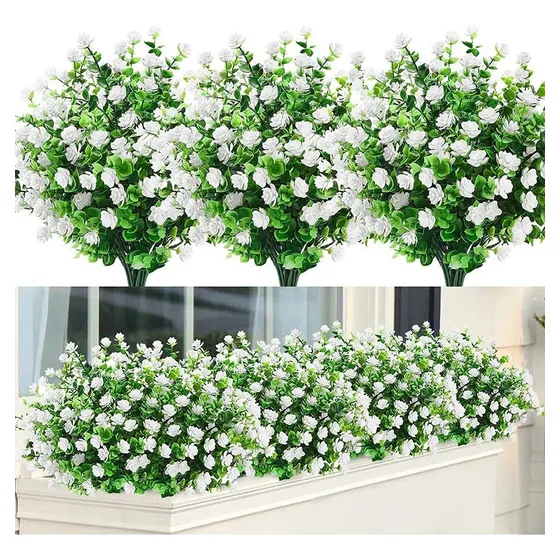 8 Pzs Hojas De Eucalipto Artificiales Plantas Flores Falsas