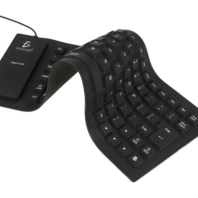 Teclado Flexible Silencioso Alambrico Usb Laptop Computadora Teclado Negro Idioma Español