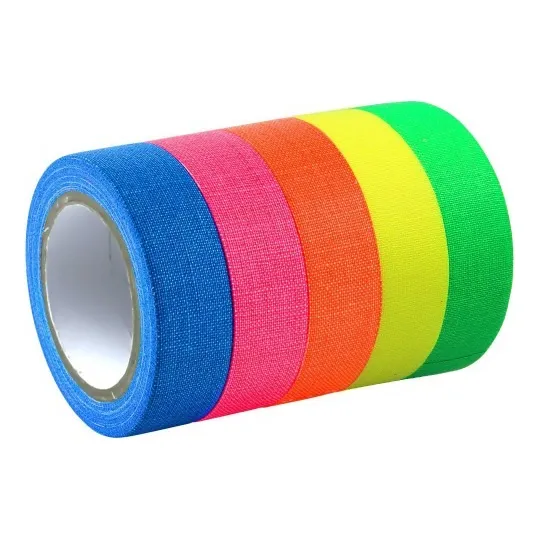 5 Pcs Cinta Adhesiva Fluorescente 1,3 Cm X5m Color Neón