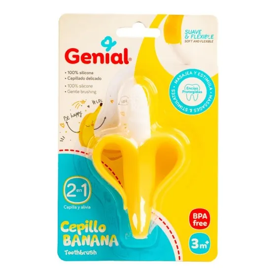 Cepillo Masajeador Encías  De Banana Para Bebes