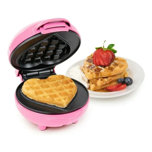 Mini máquina para hacer gofres rosa Mymini Nostalgia con forma de corazón